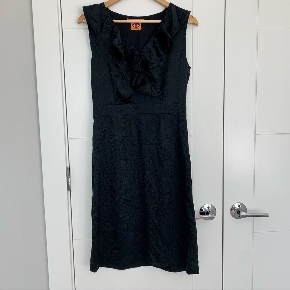 Tory Burch 100% Silk Black Cocktail Dress 8